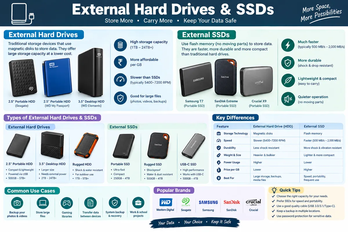 External Hard Drives & SSDs